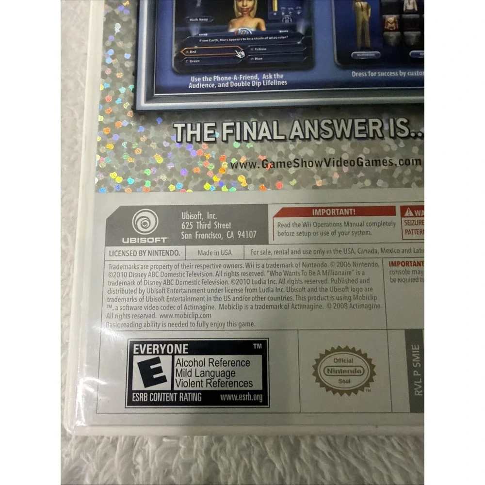 Who Wants to Be a Millionaire for Nintendo Wii Video Game Complete CIB Regis